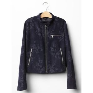 GAP wool floral biker jacket